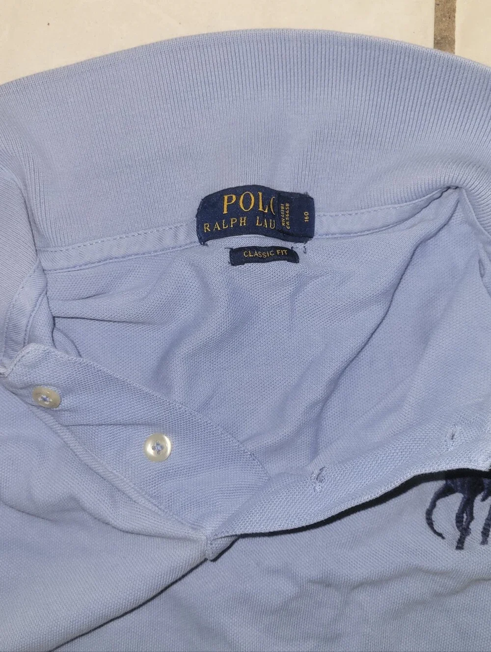 Ralph Lauren Men’s Pale Blue Polo with Navy Pony